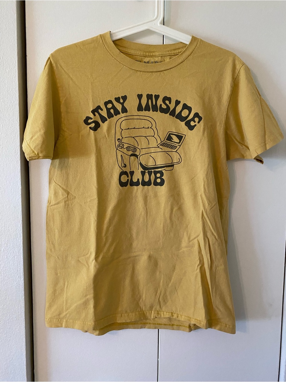 Stay Inside Club Graphic Tee - Mustard Short Sleeve